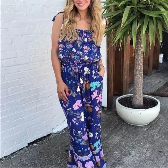 Pants - Bohemian Wild Bloom Jumpsuit, Large